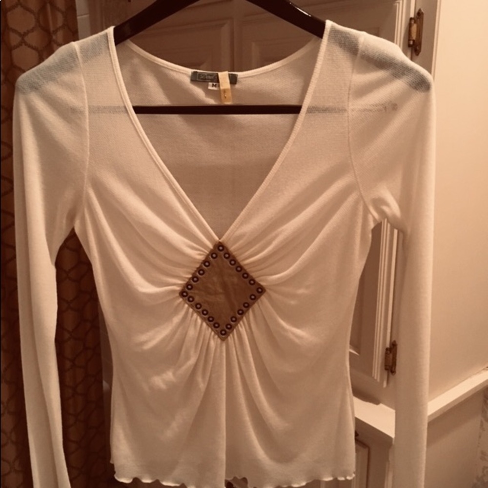 Derek Green Woven V-Neck Tee